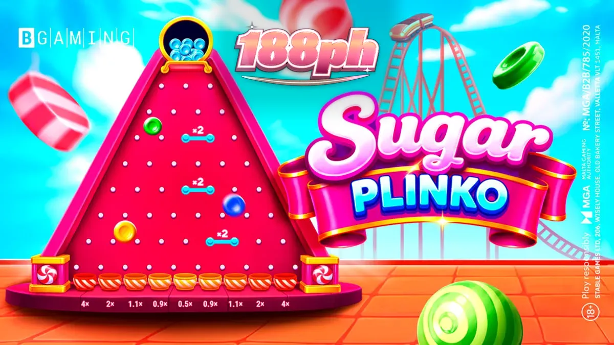 Makulay na interface ng Sugar Plinko slot